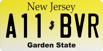 NJ license plate A11BVR