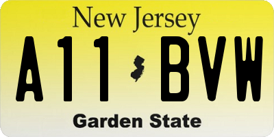 NJ license plate A11BVW