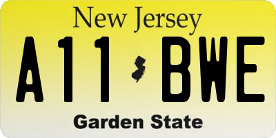 NJ license plate A11BWE