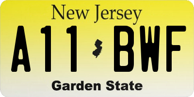 NJ license plate A11BWF