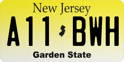 NJ license plate A11BWH