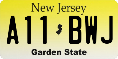 NJ license plate A11BWJ