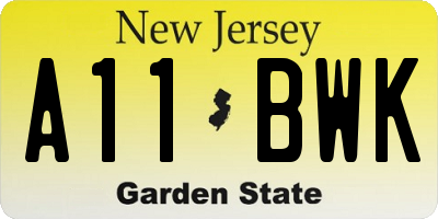 NJ license plate A11BWK