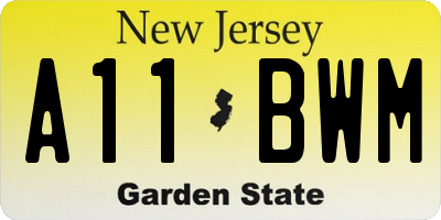 NJ license plate A11BWM