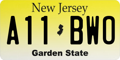 NJ license plate A11BWO