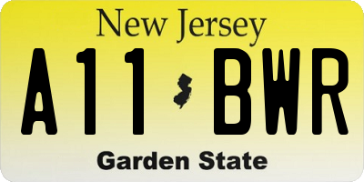 NJ license plate A11BWR