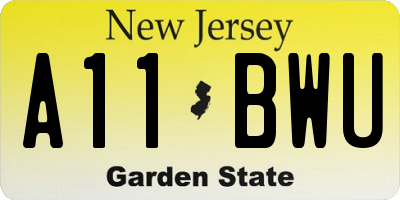 NJ license plate A11BWU