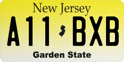 NJ license plate A11BXB