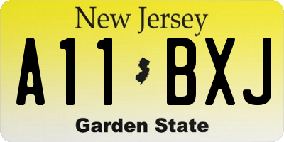 NJ license plate A11BXJ