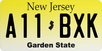 NJ license plate A11BXK