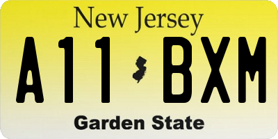 NJ license plate A11BXM