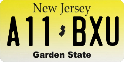 NJ license plate A11BXU