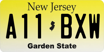 NJ license plate A11BXW