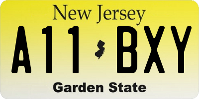 NJ license plate A11BXY