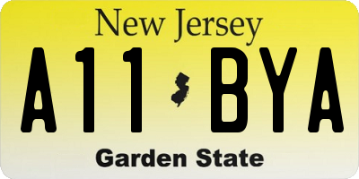 NJ license plate A11BYA