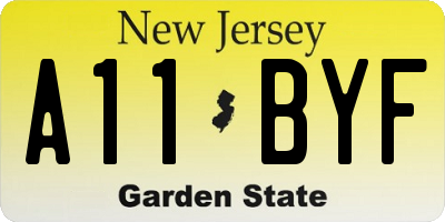 NJ license plate A11BYF