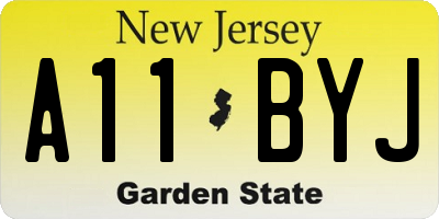 NJ license plate A11BYJ