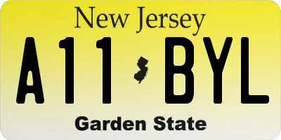 NJ license plate A11BYL