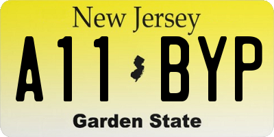 NJ license plate A11BYP