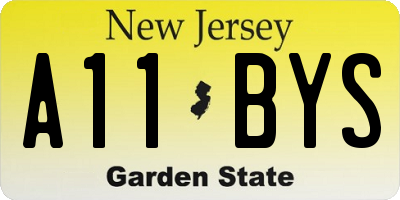 NJ license plate A11BYS