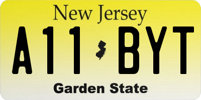NJ license plate A11BYT