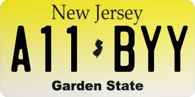 NJ license plate A11BYY