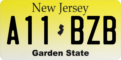 NJ license plate A11BZB