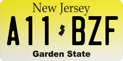NJ license plate A11BZF