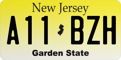 NJ license plate A11BZH