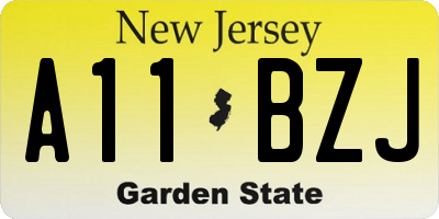 NJ license plate A11BZJ