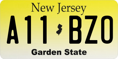 NJ license plate A11BZO