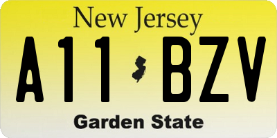 NJ license plate A11BZV
