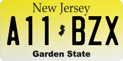 NJ license plate A11BZX