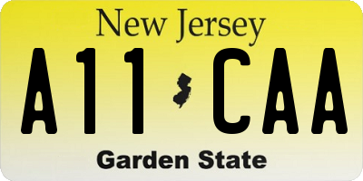 NJ license plate A11CAA
