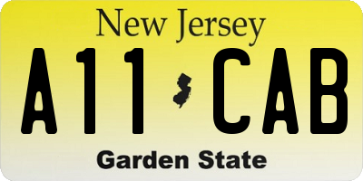 NJ license plate A11CAB