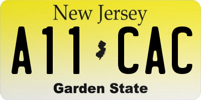 NJ license plate A11CAC