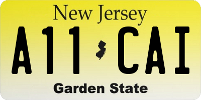 NJ license plate A11CAI