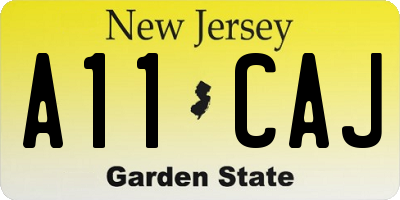 NJ license plate A11CAJ