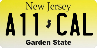 NJ license plate A11CAL