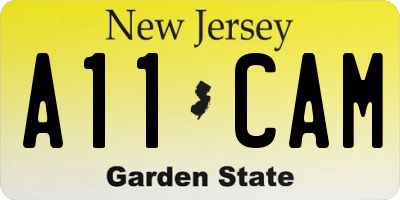 NJ license plate A11CAM