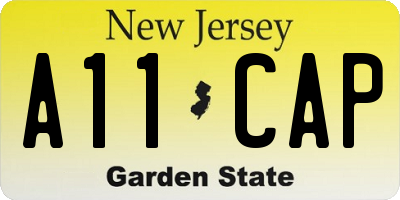 NJ license plate A11CAP