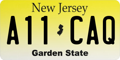 NJ license plate A11CAQ