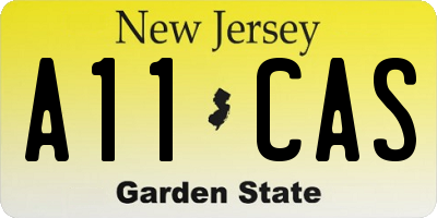 NJ license plate A11CAS