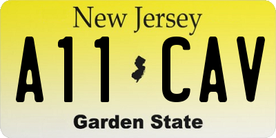 NJ license plate A11CAV