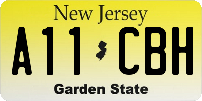 NJ license plate A11CBH
