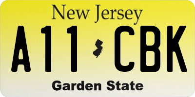 NJ license plate A11CBK