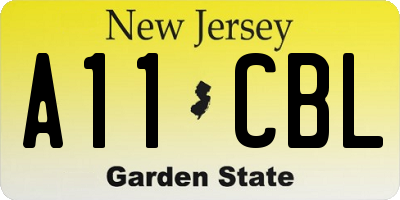 NJ license plate A11CBL