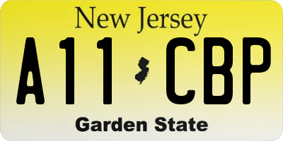 NJ license plate A11CBP
