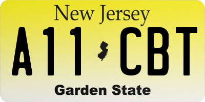 NJ license plate A11CBT