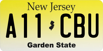 NJ license plate A11CBU